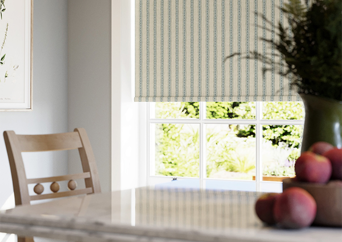 Emily Bond Block Printed Stripe, Blue & Green - Twist&Fit Roller Blind - Image 5